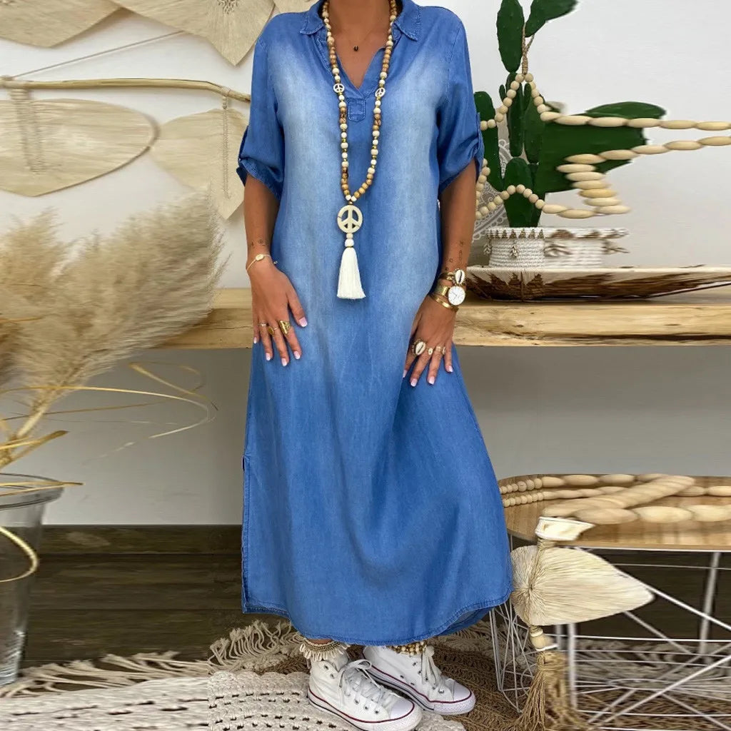 CASSIDY™ | Maxi Denim dress