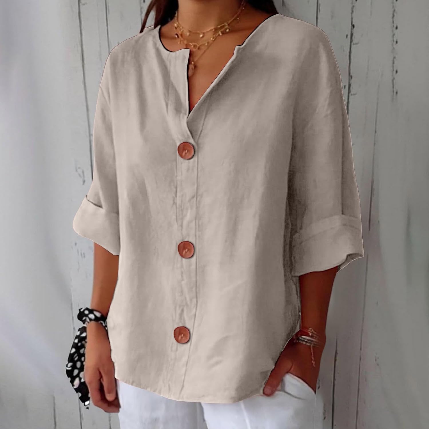 EVERLY｜Casual linen blouse