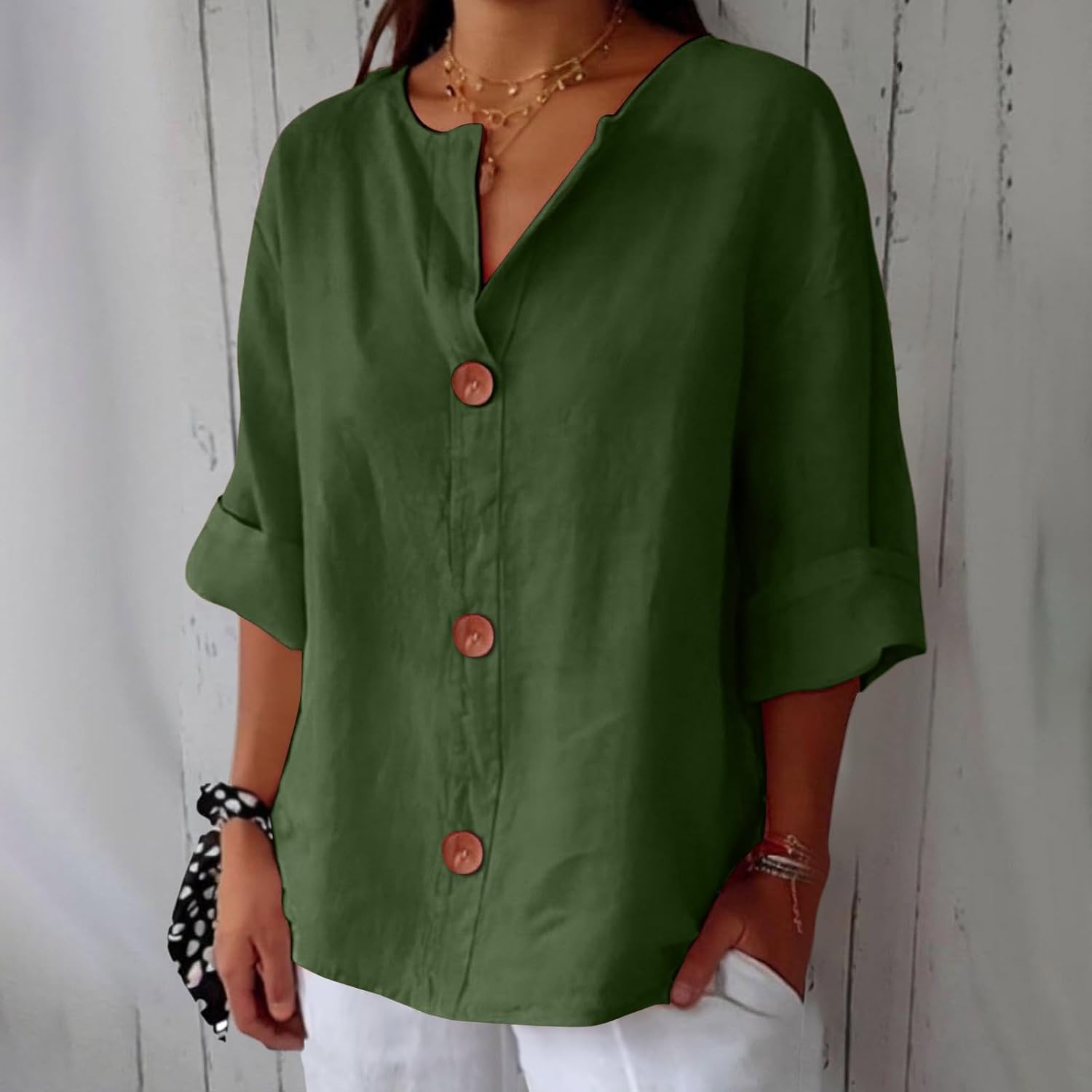 EVERLY｜Casual linen blouse