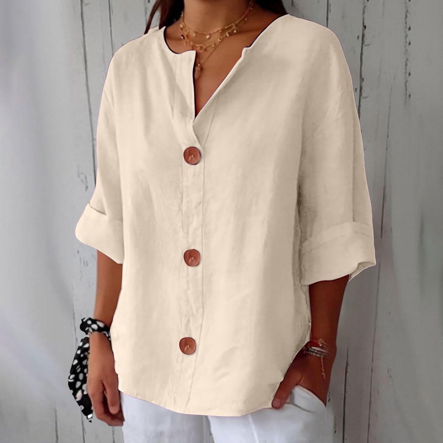 EVERLY｜Casual linen blouse