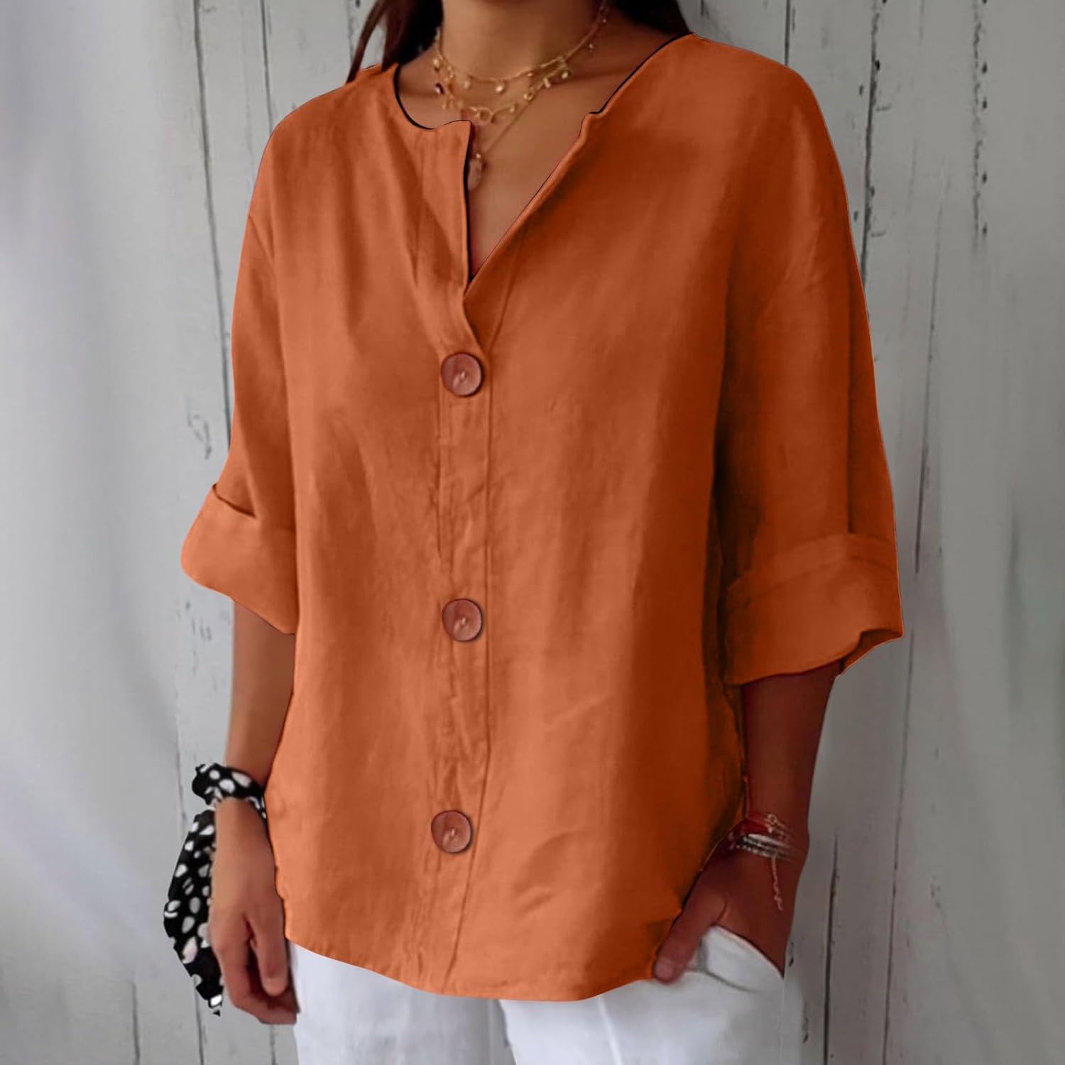 EVERLY｜Casual linen blouse