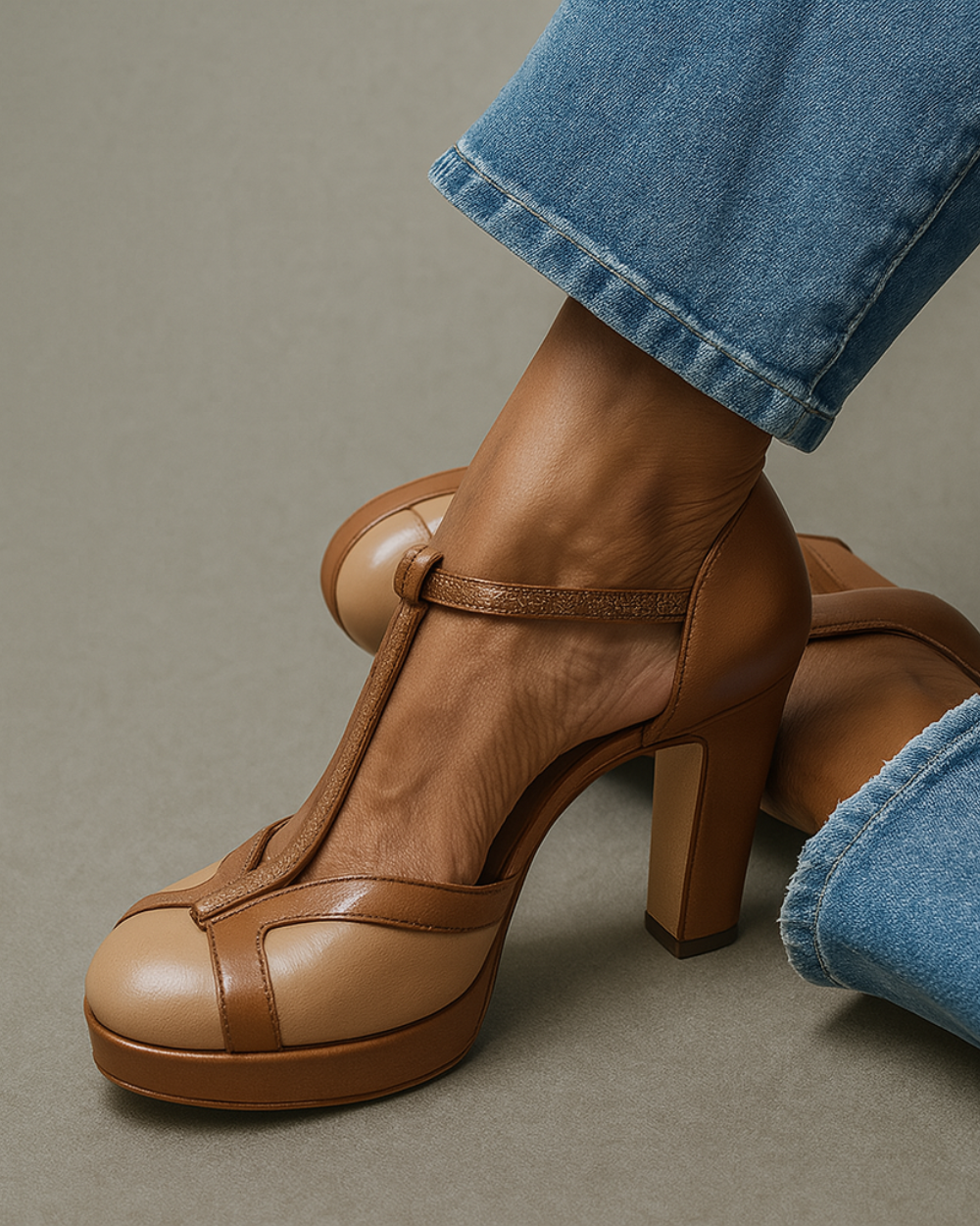 DELANEY｜T-bar pumps with straps